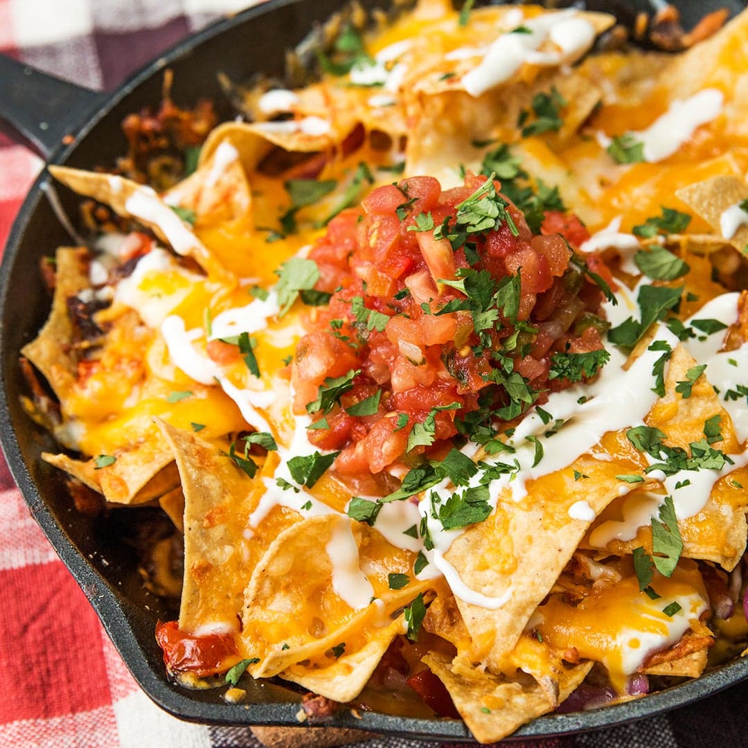 Nachos s trhaným vepřovým masem
